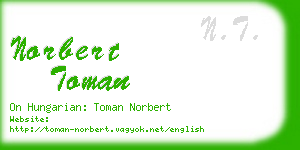 norbert toman business card